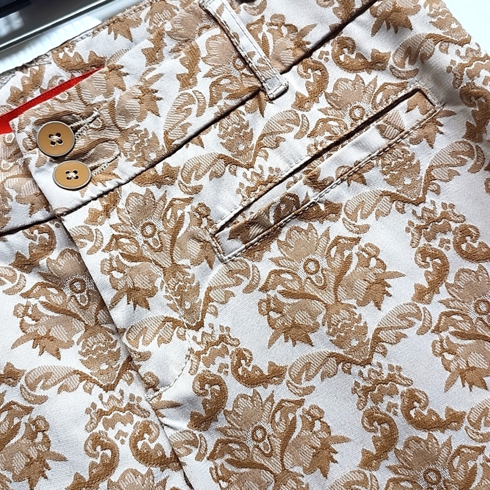 Cartonnier Cream Patterned Ankle Pants - Picture 5 of 7